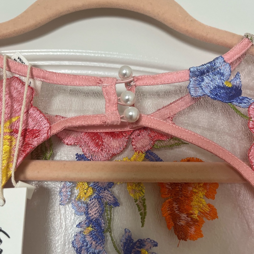 NWT For Love & Lemons Percy Floral Embroidery Mini Dress Size XS - Picture 7 of 7
